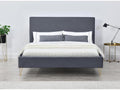 Grey velvet bed frame / brass legs 160x200 cm Nobellea RBJF50423