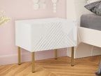 Dekonao 102 Bedside Table, Glossy White - White, Number of Drawers: 1, 46x50x35cm, ZNST38565