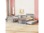 Bunk beds 2x90x200 cm, trundle bed 90x190 cm - MDF wood - Grey - Nobellea CTRK44418