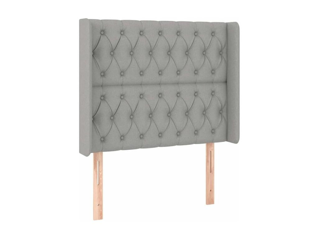 Nobellea bed base with LED mattress, light grey, 90x190 cm, fabric RIFB78269