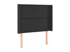 Black LED Headboard 83x16x118/128 cm Faux Leather HBLZ45668