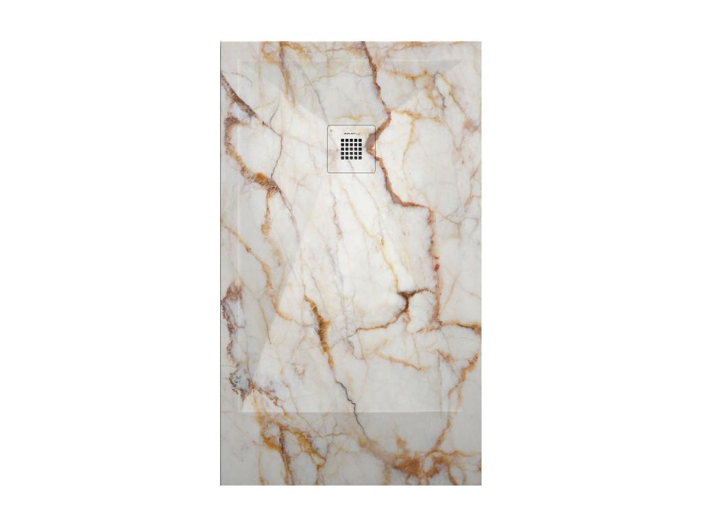 Nobellea 3D Cream Marble Shower Tray with Smooth Finish and Colour Grid - 90x90 cm TQYT07813