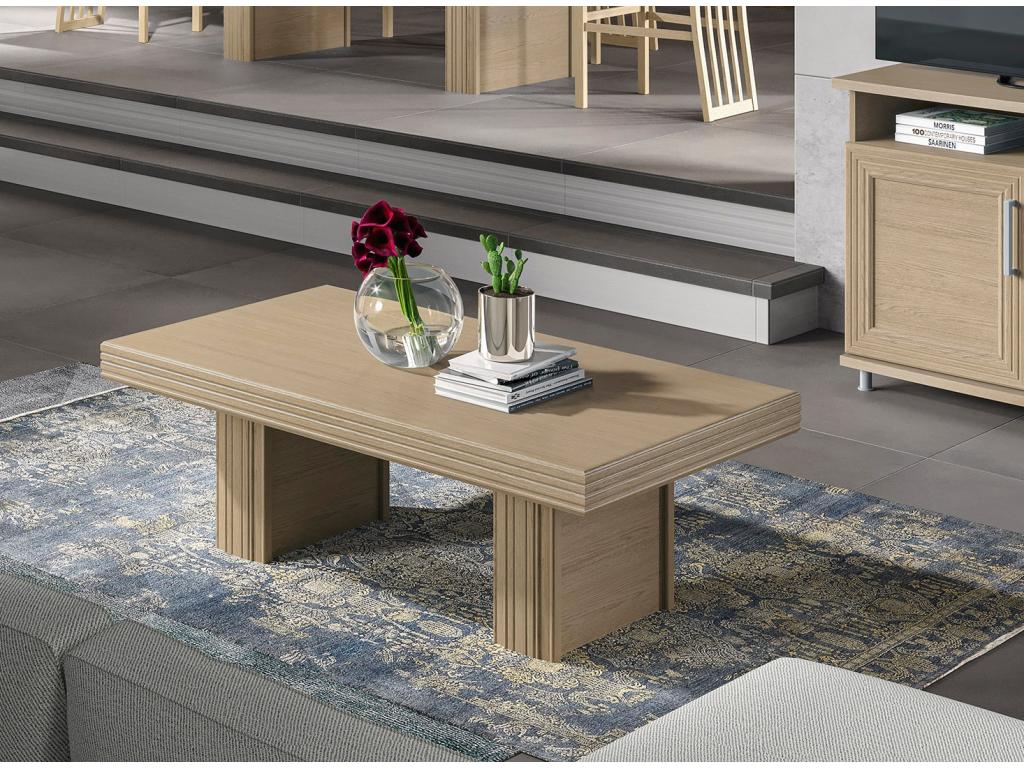 Dekonao 120cm Rectangular Modern Coffee Table in Light Oak ZBVM26002