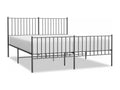 Metal bed frame with headboard and footboard, black, 160x200 cm, EVBG40783
