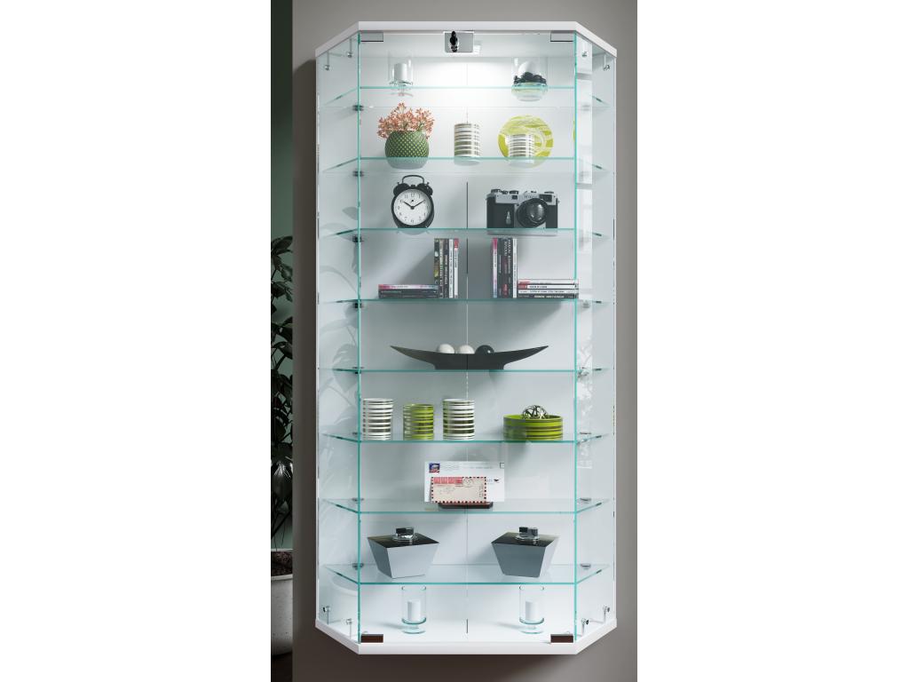 Dekonao wall-mounted display case, hanging display case, wall-mounted display case, glass display case, Benila XL white NHWQ77896