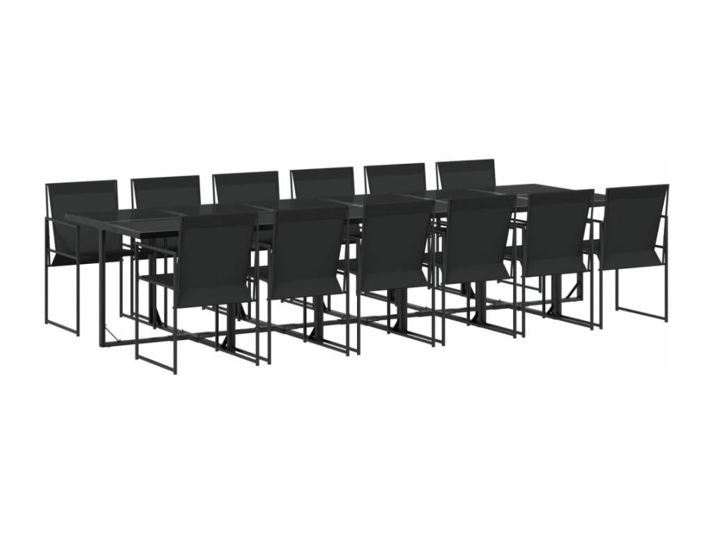 13-piece black textilene garden dining set UEHC25043