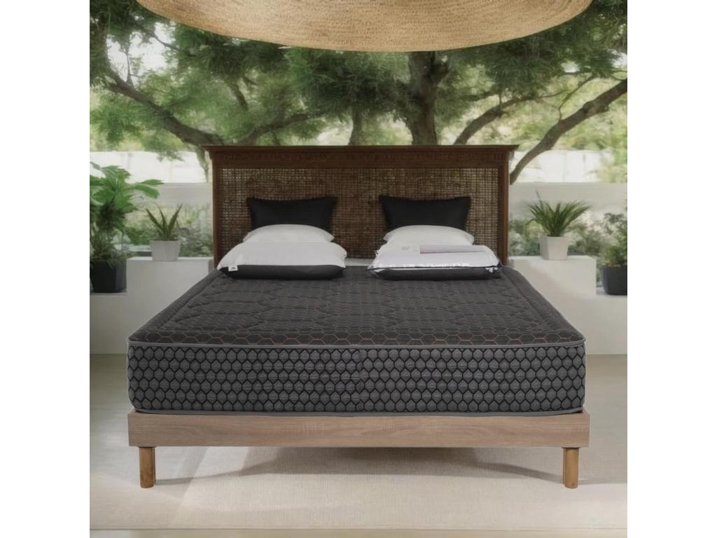 Nobellea Black Memory Foam Mattress Set - 140x190cm - 2 Pillows 70x40cm - Nobellea Oak Bed Base LIJW43929