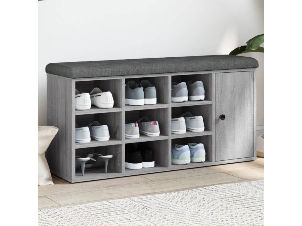 Dekonao grey shoe bench 102x32x50 engineered wood EONU80224