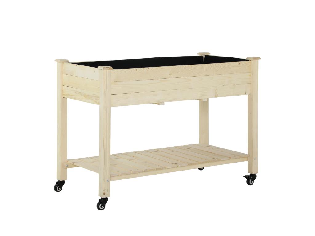 Raised garden bed on Nobellea - shelf with irrigation inserts and drainage felt included - solid fir wood DHIY35288