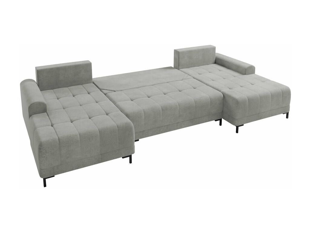 Nobellea 101 Corner Sofa Grey with Sleeping Function and Bed Box, 337x168x92cm UDVR78642