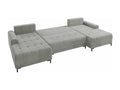 Nobellea 101 Corner Sofa Grey with Sleeping Function and Bed Box, 337x168x92cm UDVR78642