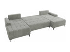 Nobellea 101 Corner Sofa Grey with Sleeping Function and Bed Box, 337x168x92cm UDVR78642