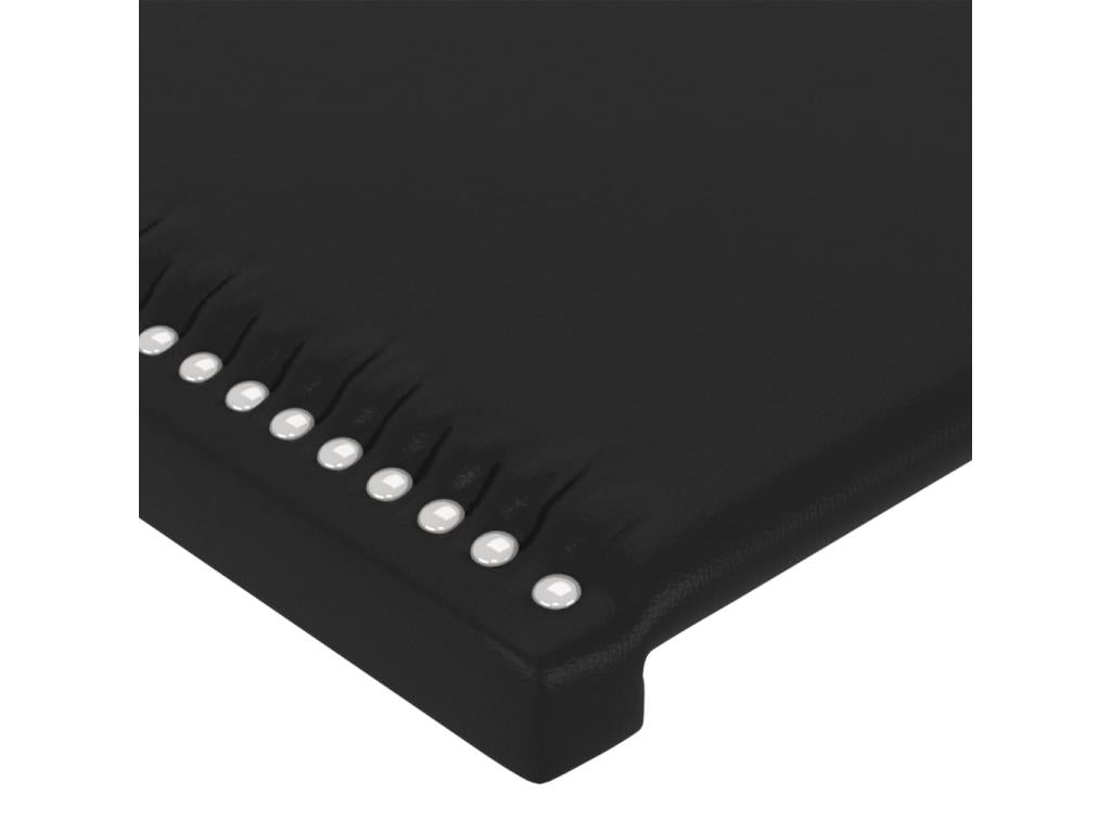 Black LED Headboard 83x16x118/128 cm Faux Leather HBLZ45668