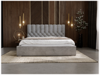 Upholstered bed with storage - 180x200 - double bed - velvet - grey - Roma SGCC28703