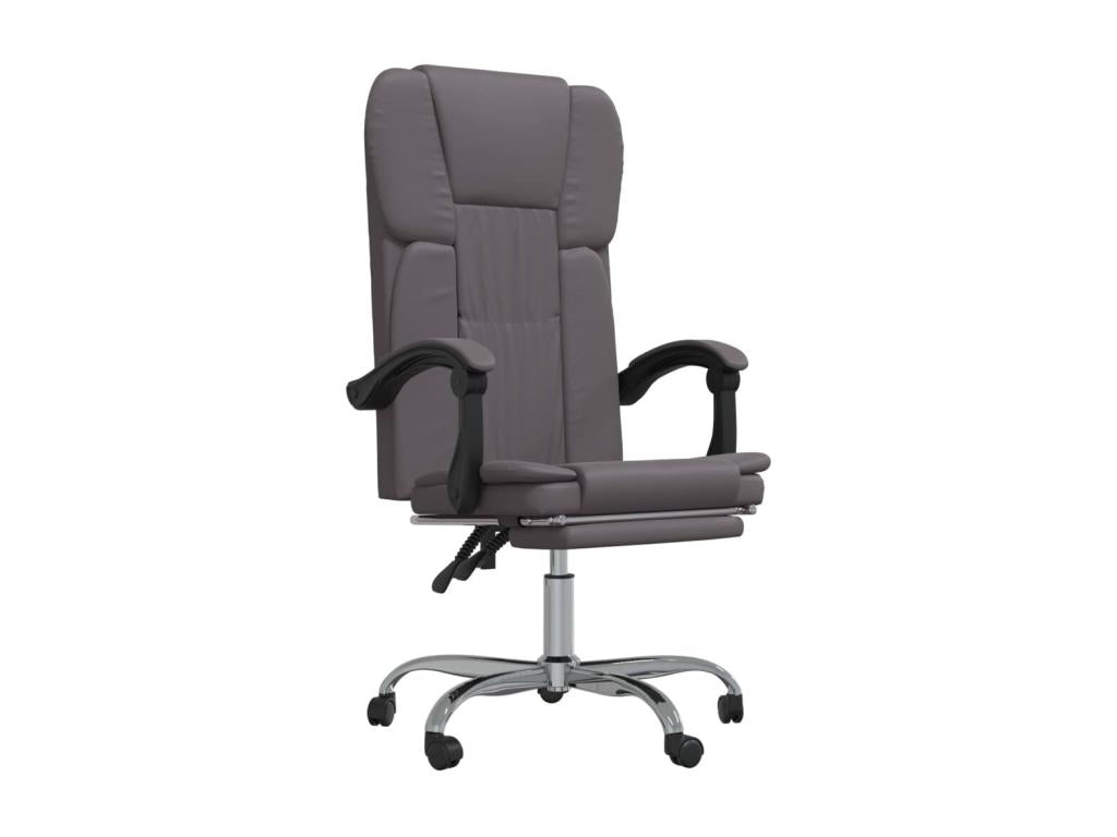 Grey Faux Leather Reclining Office Chair LGAK38033