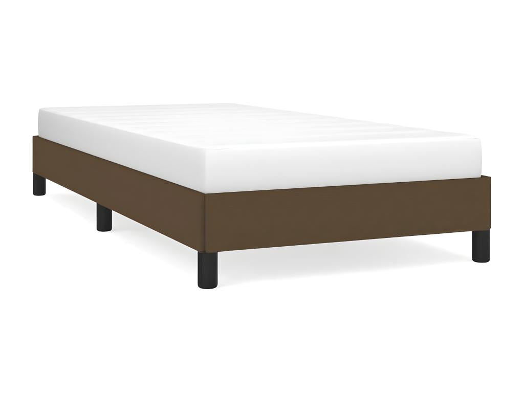 Dark brown bed frame without mattress, 90x190 cm, fabric RBMN30689