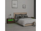 2-piece bedside tables and Nobelleaères LED Brown Oak 60x35x40 cm ZXHC57405