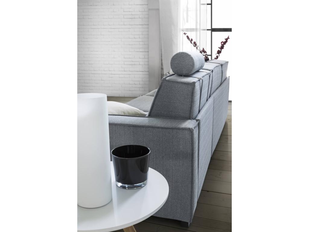 Nobellea Fixed Sofa Large 2-Seater Sofa Made in Italy Fabric Living Room Sofa with Slim Armrests 180x95h90 cm Grey JSRC53050