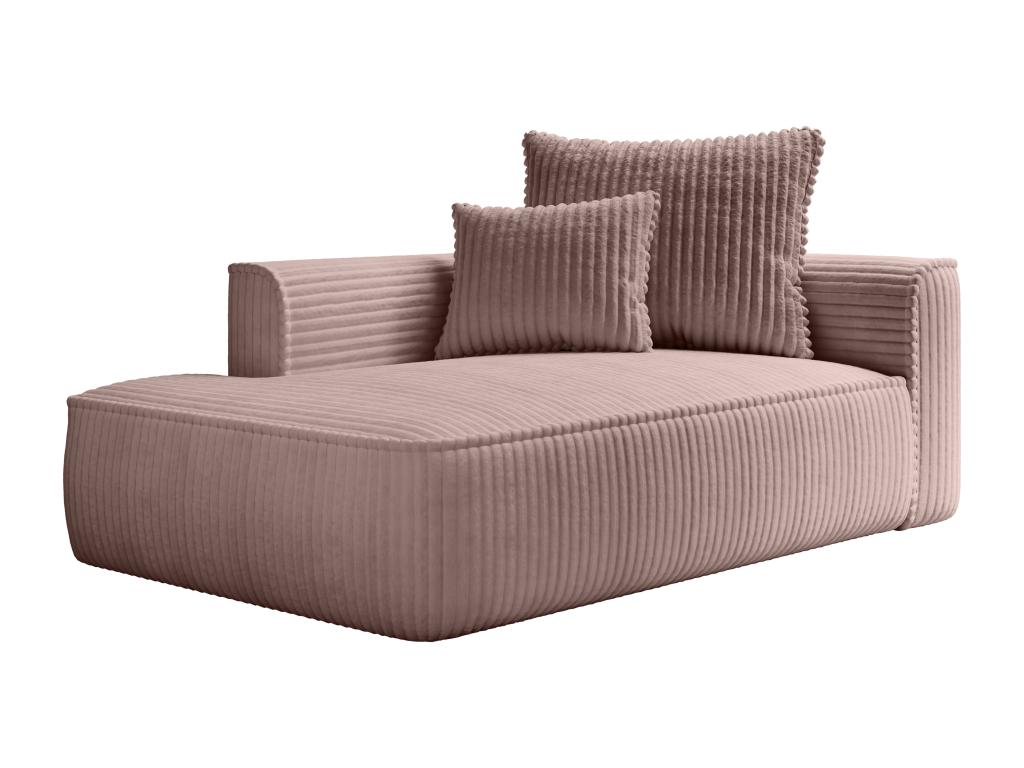 Left-facing chaise longue in wide-wale powder pink corduroy Nobellea HSHK51103