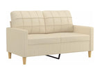 2-seater sofa with decorative cream cushions, 120 cm, fabric WCSC89741