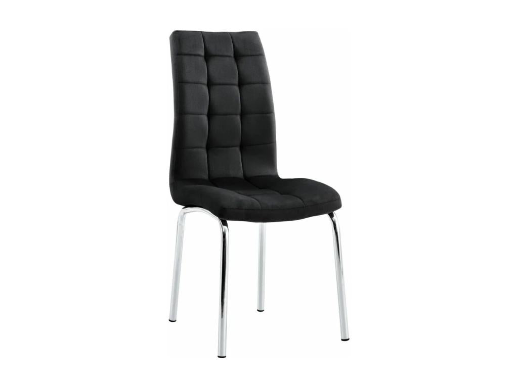 Set of 6 Nobellea chairs - Modern velvet upholstery with chrome metal legs - Black LPGF72471