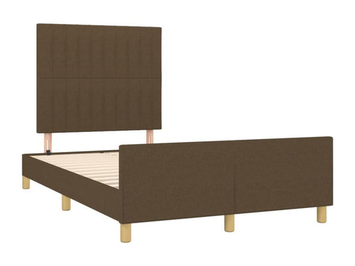 Bed frame with headboard, dark brown, 120x200 cm, fabric ZLWO64850