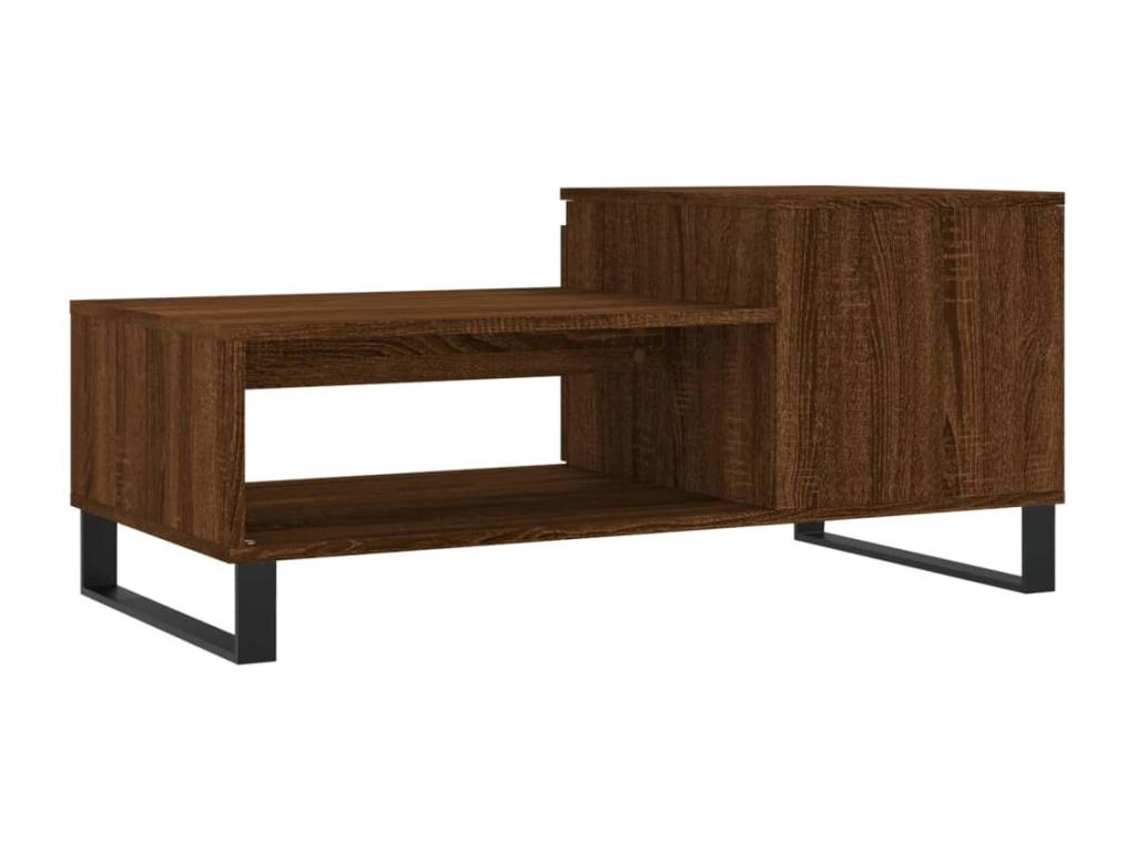 Coffee table, brown oak, 100x50x45 cm, engineered wood, SMZN58218