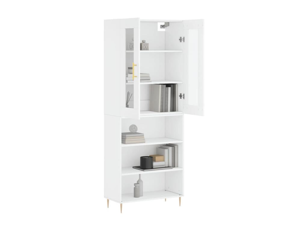 White Highboard 69.5x34x180 cm Engineered Wood GDLO98412