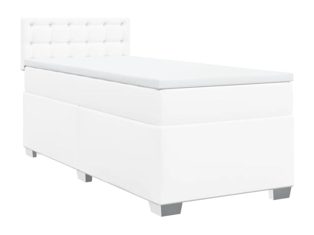 Nobellea bed base with mattress, white, 90x200 cm, faux leather, DIHH73279