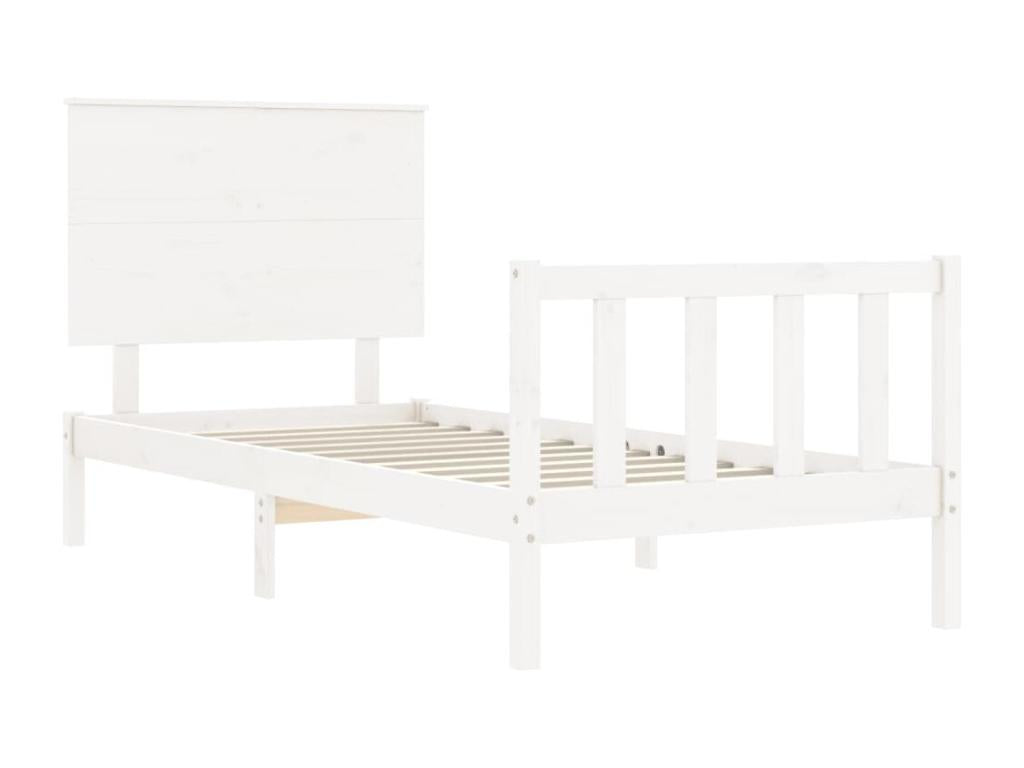Bed frame without mattress, white, 100x200 cm, solid pine wood, NVKI69411
