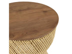 Dekonao - Beige rattan side table with recycled teak wood top GWCJ52066