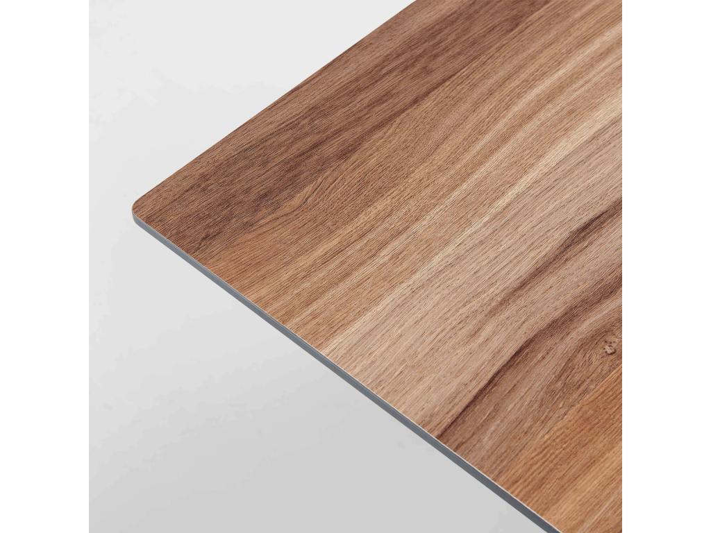 Dark oak laminate high table and 2 grey high chairs set BSFQ48418