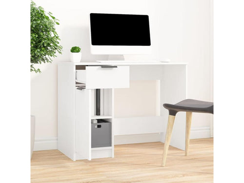 White Desk 100x50x75 cm Engineered Wood DQGJ61398