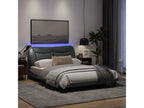 Bed frame with Dekonaoères LED light gray 140x190 cm fabric ZQFY45112