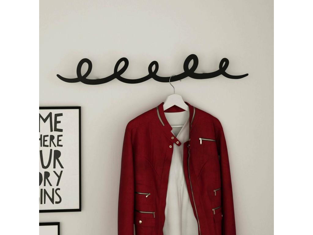 Nobellea Coat Rack Mattress Topper Wall Hanger 80x5h12 cm Black EPEG62739