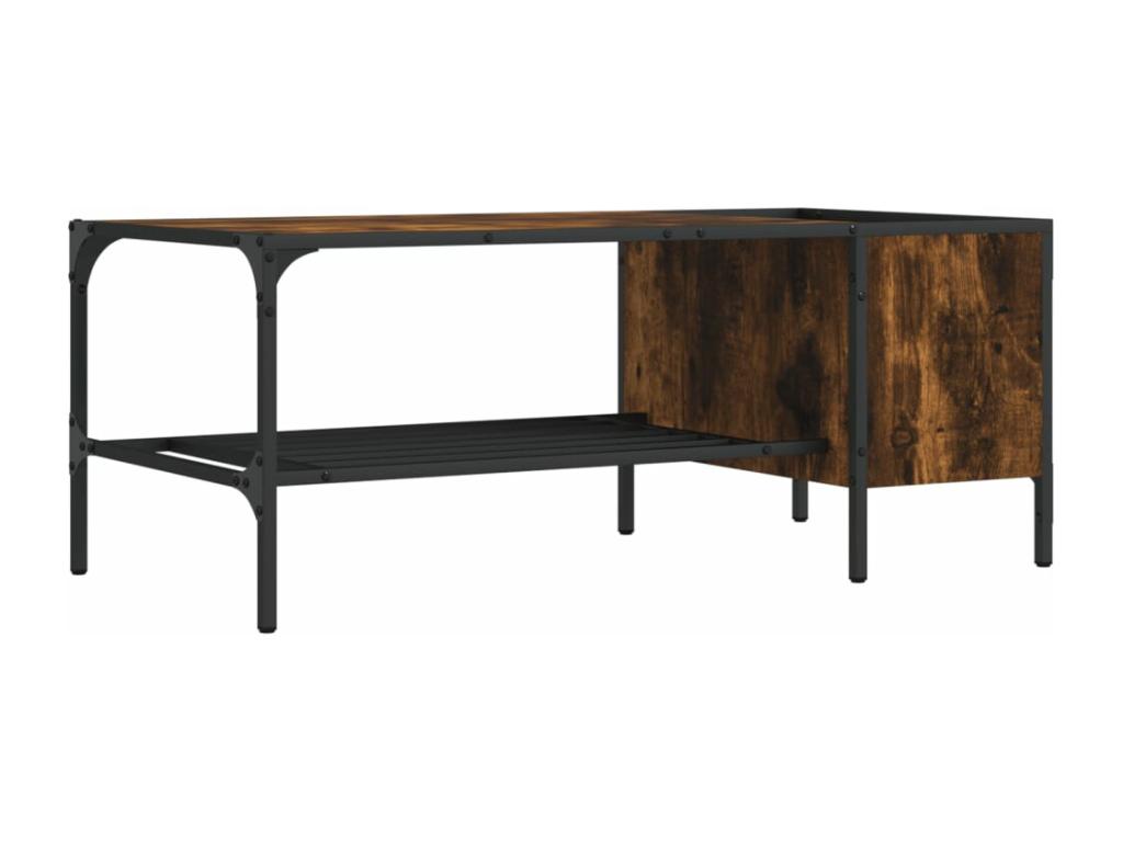 Coffee table with smoked oak base, 100x51x40cm, engineered wood THQV72313
