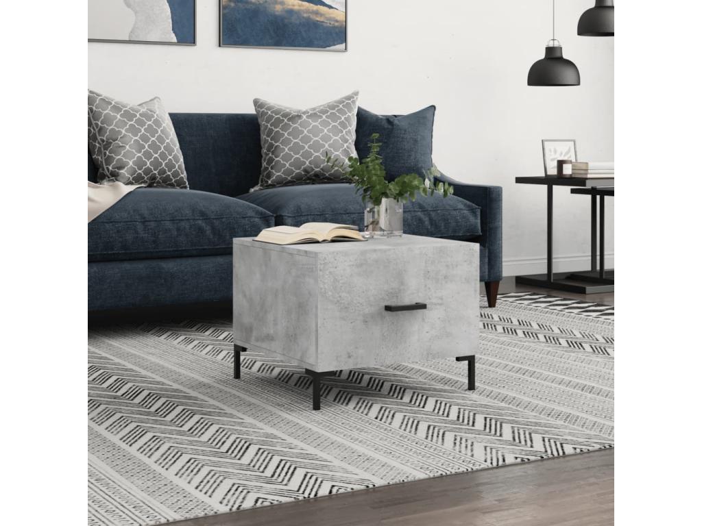 Concrete grey coffee table 50x50x40 cm engineered wood HTGN68920