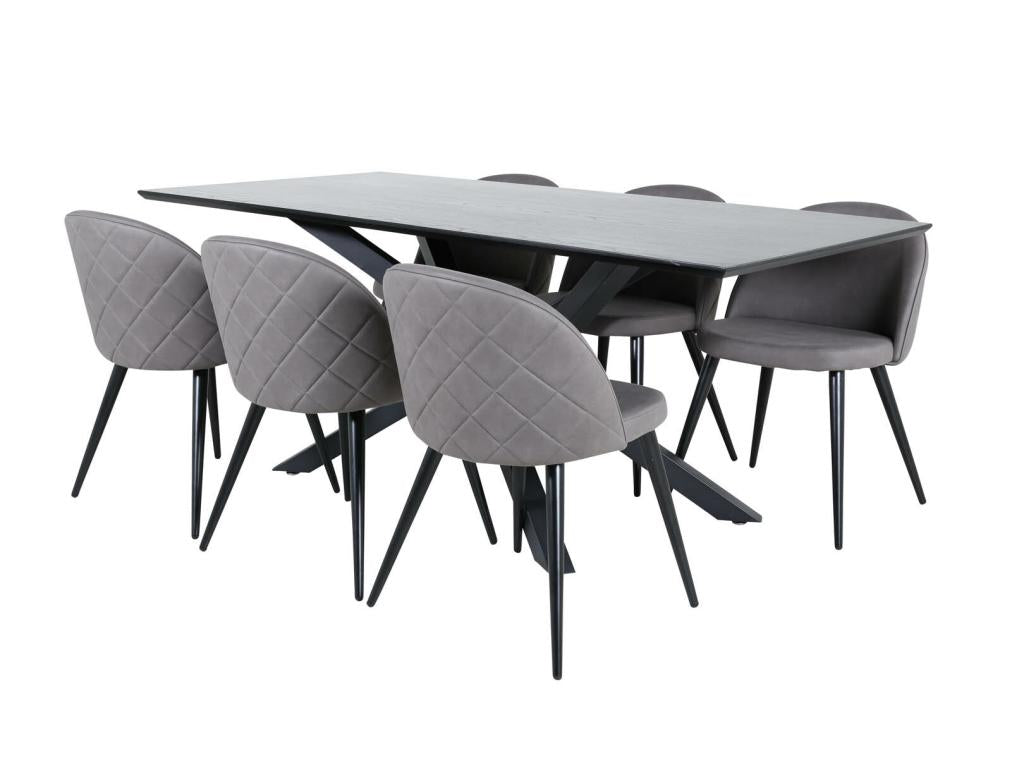 Nobellea black table and 6 grey Nobellea chairs. IMOO93067
