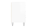High-gloss white bedside table 40x40x66 cm engineered wood VEOW65812