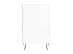 High-gloss white bedside table 40x40x66 cm engineered wood VEOW65812