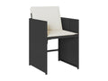 17-piece garden dining set with black resin wicker cushions PRAO50308