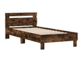 Bed frame with headboard, smoked oak, 100x200 cm PTGQ45988