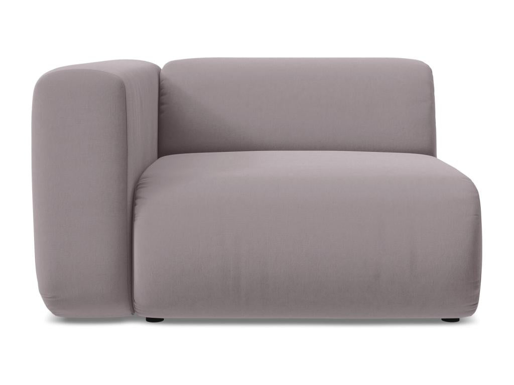 Module with left-hand armrests in velvet - lavender - Nobellea QNDP14166