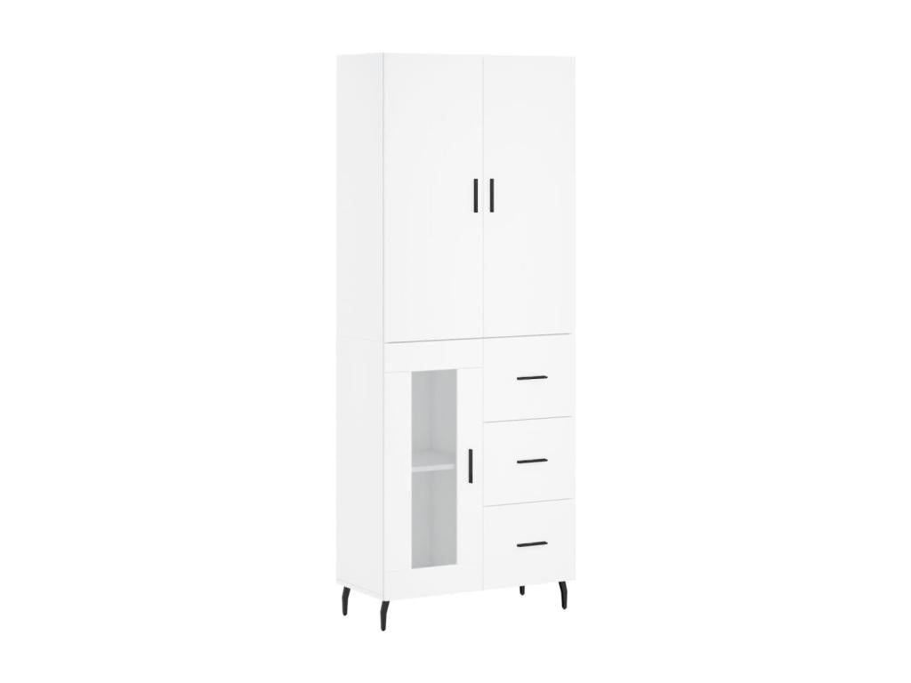 White Highboard 69.5x34x180 cm Engineered Wood OLYE08619