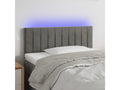 Light Grey LED Headboard 100x5x78/88 cm Velvet TGIA89458