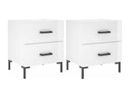 2-piece bedside tables, glossy white, 40x35x47.5 cm, ETGJ73383