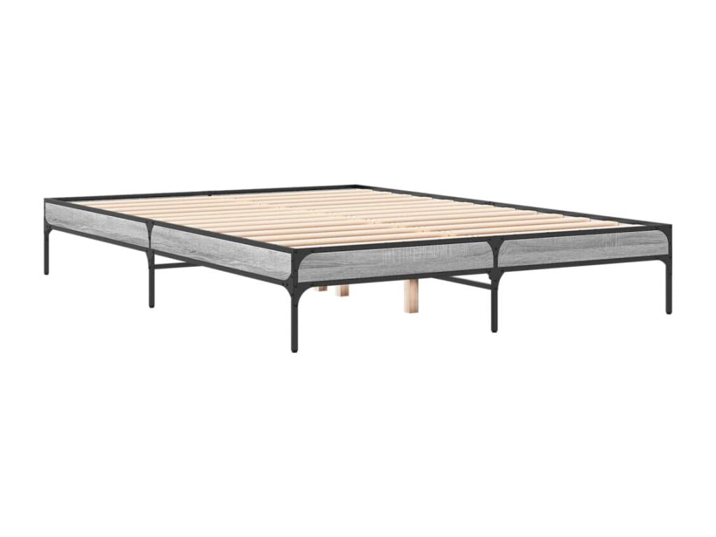 Nobellea grey bed frame 150x200 cm engineered wood and metal RFPT06911