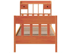 Bed frame without mattress, brown wax finish, 90x200 cm, solid pine wood, ERKC94083