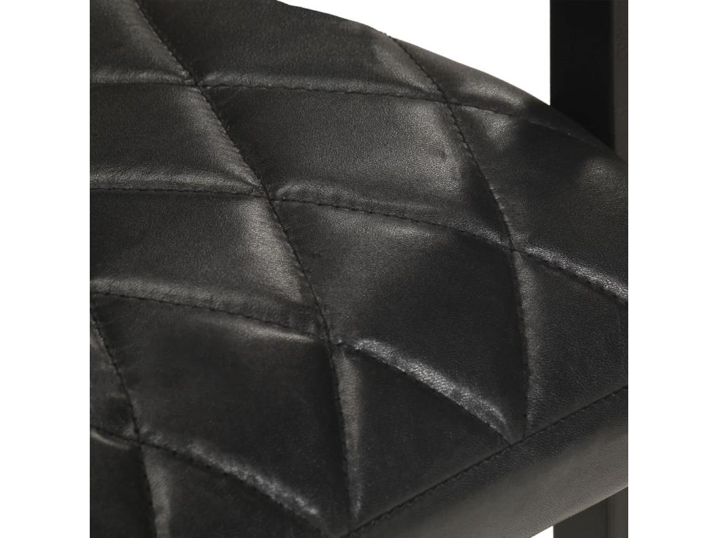 Cantilever dining chairs, set of 4, black genuine leather KXNS61173