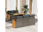 Nobellea IENO82502 6-piece grey resin wicker garden furniture set with cushions